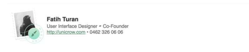 Team E-Mail Signatures for Unicrow by Fatih Turan