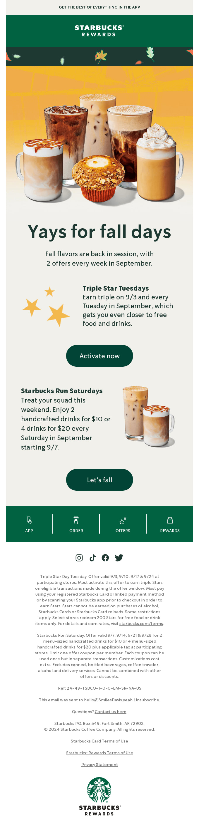 Email from Starbucks