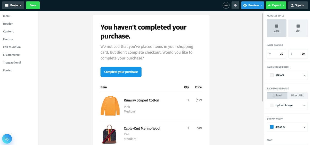 Confirmation Email Builder