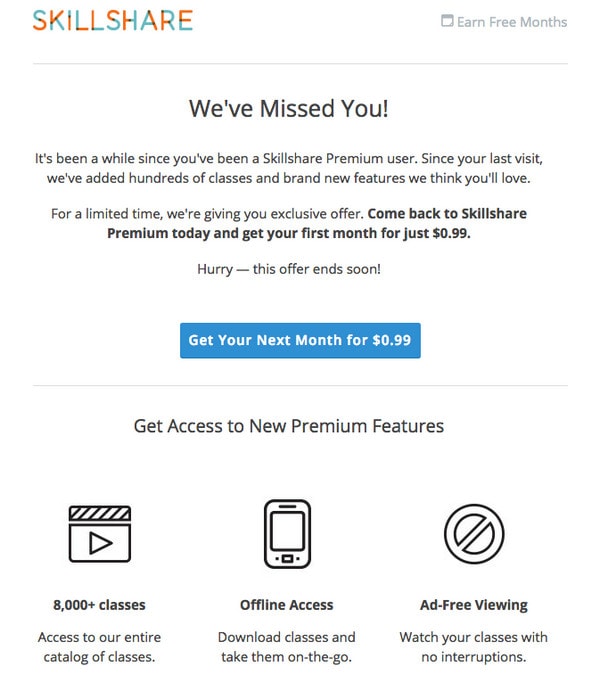 Win-Back Email Newsletter Examples