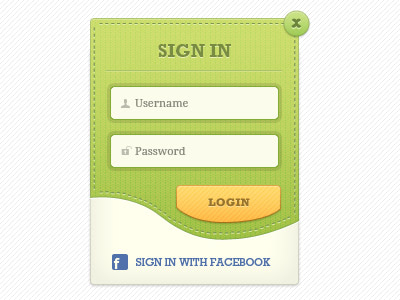 Fabric textured login by Ionut Zamfir