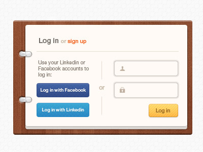 Login form for personal application by Ionut Zamfir