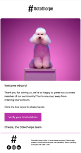account creation email template