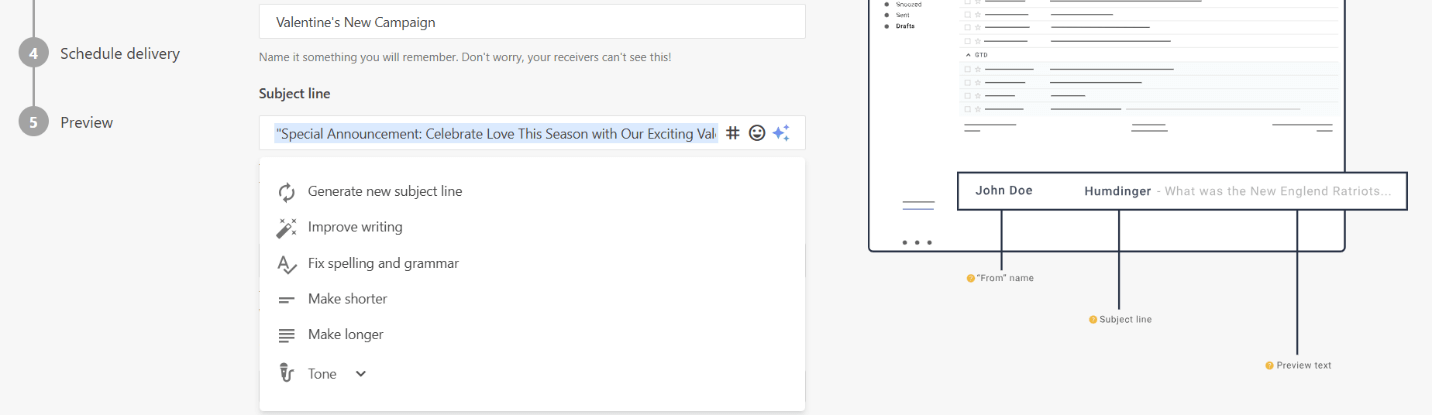 AI writer subject line example