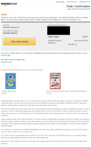 Amazon confirmation