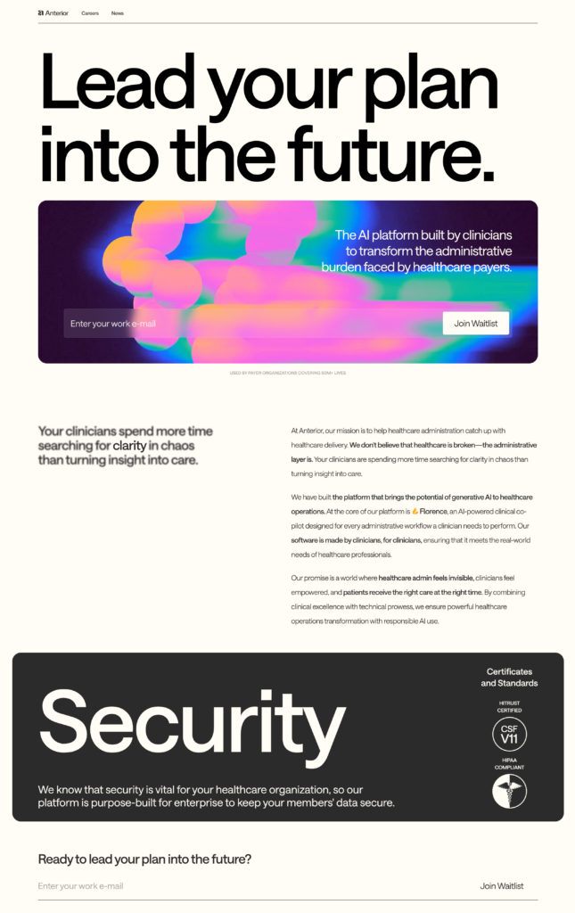 anterior waitlist landing page