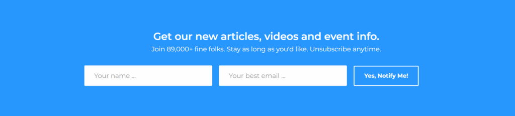 Copyhackers newsletter signup Copyhackers newsletter signup