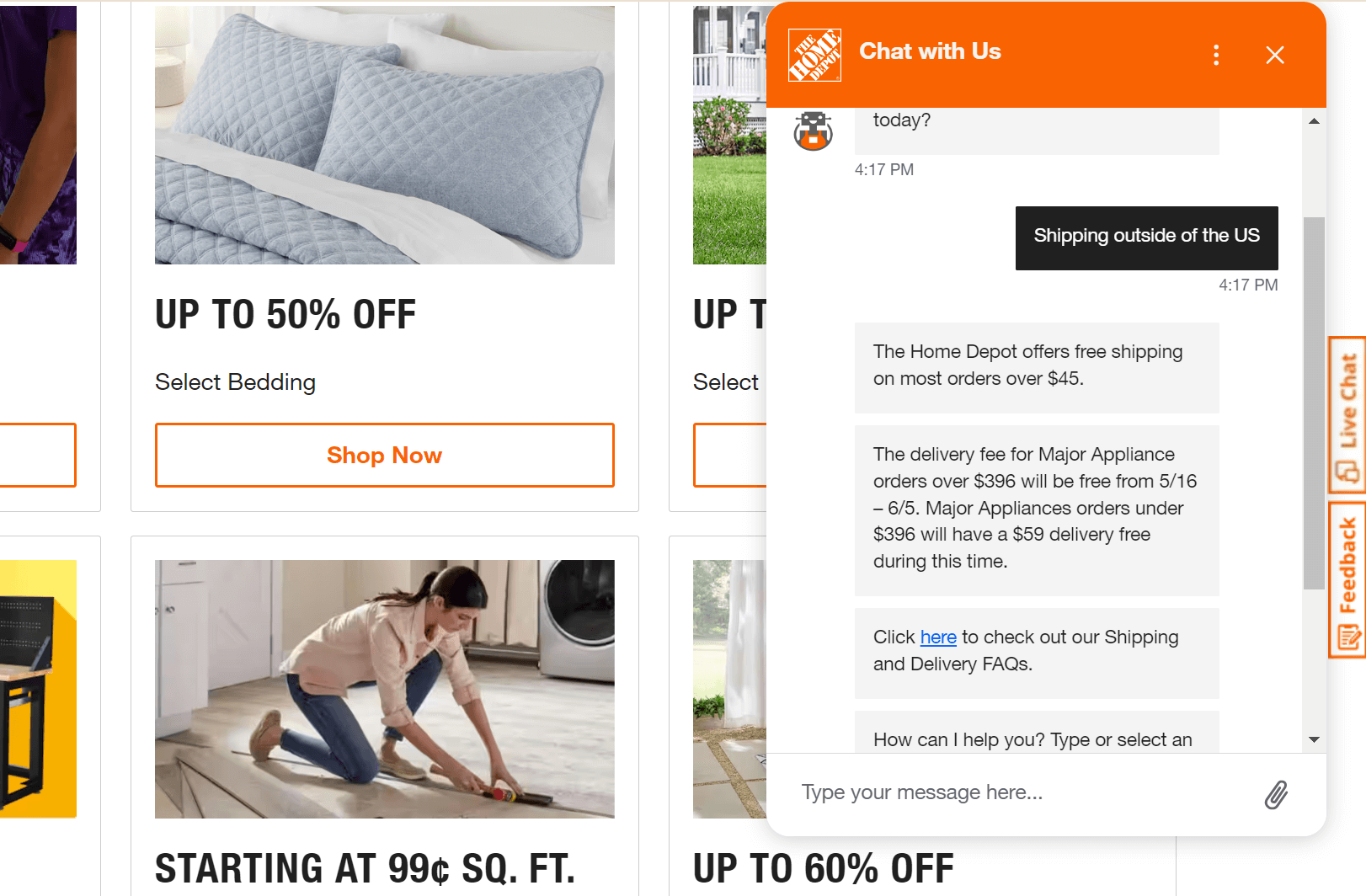 home depot chatbot home depot using ecommerce ai in the form of chatbot