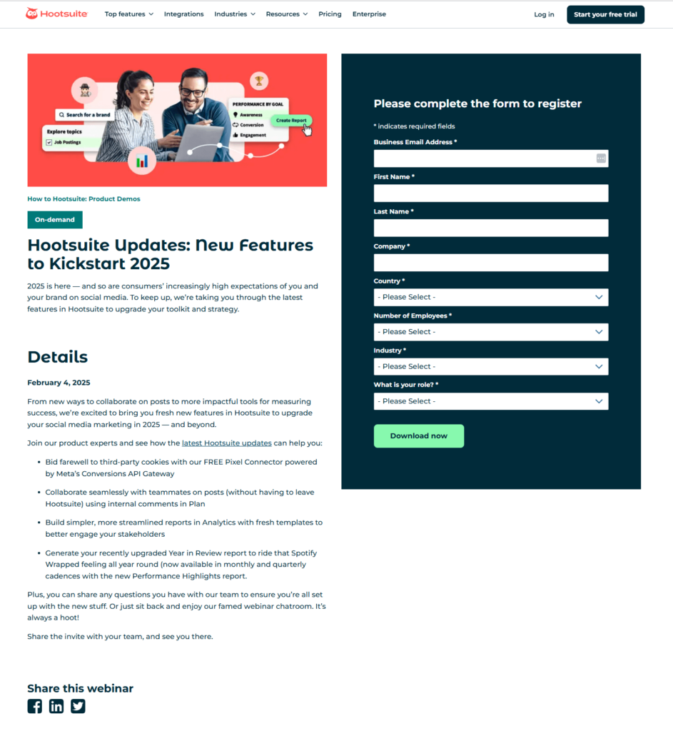Hootsuite webinar example