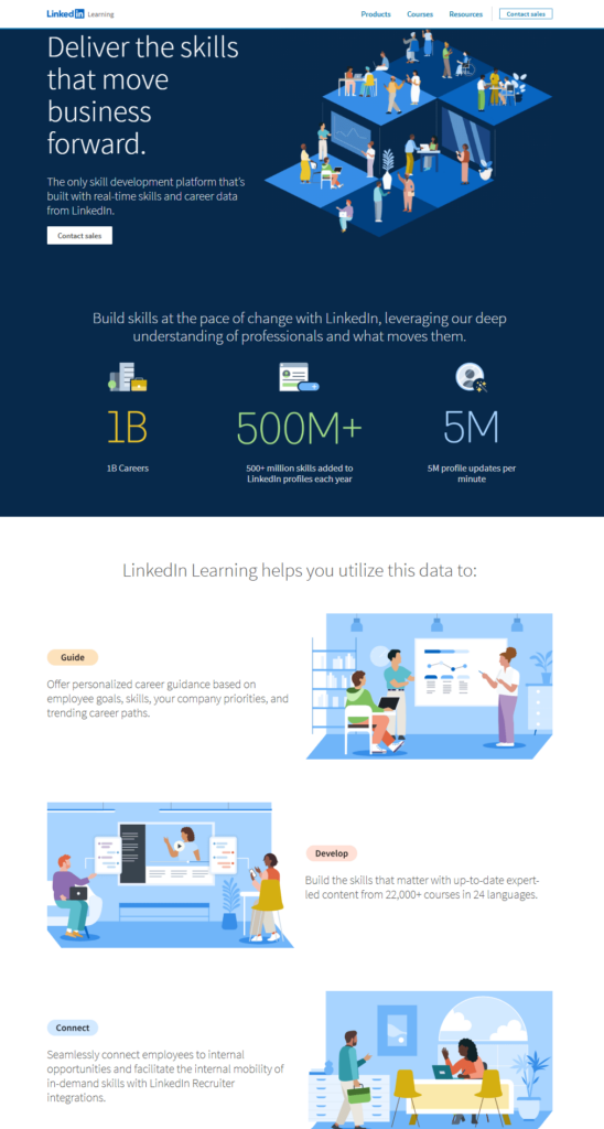 LinkedIn landing page copy