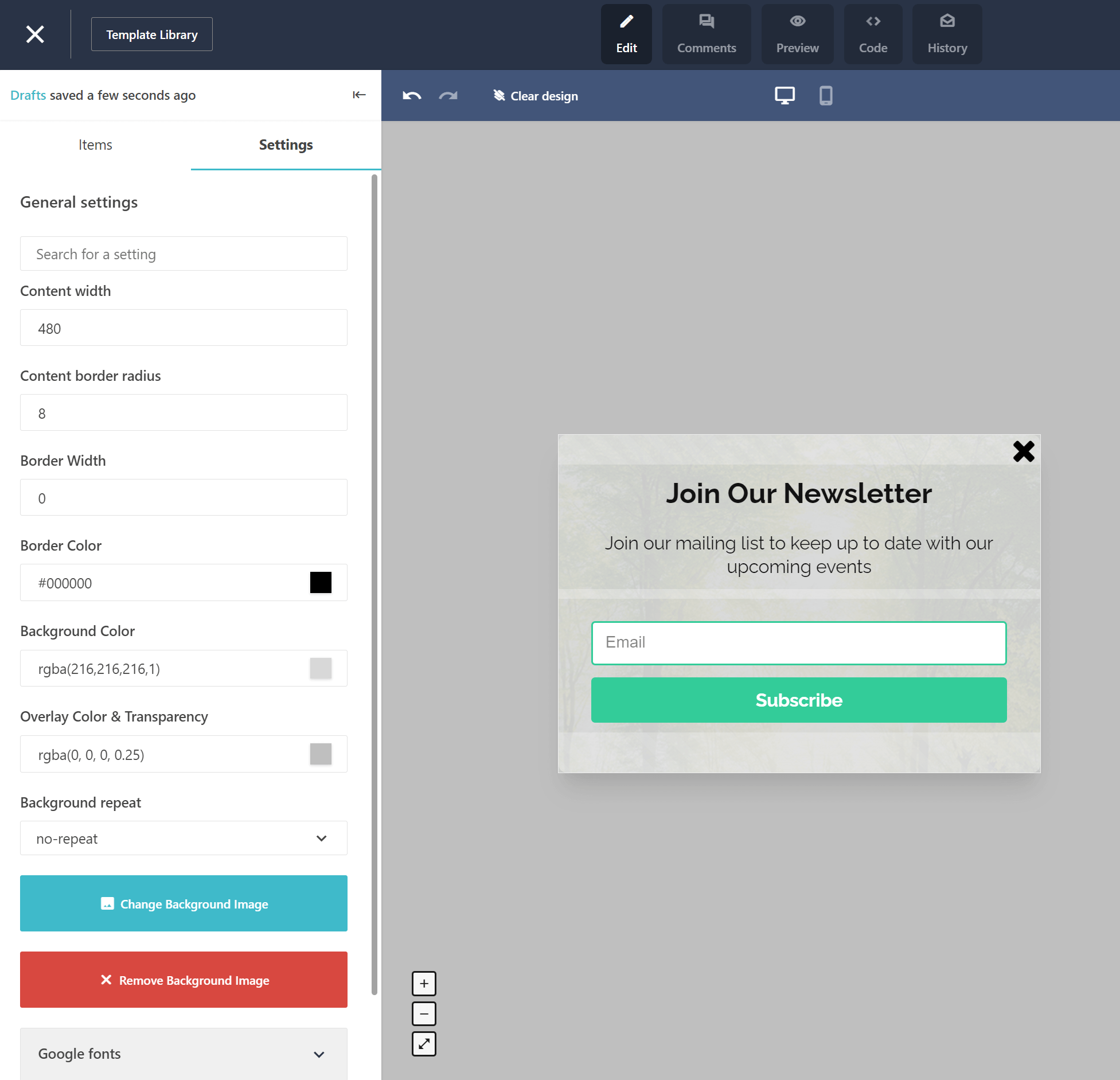 Moosend create a newsletter signup form