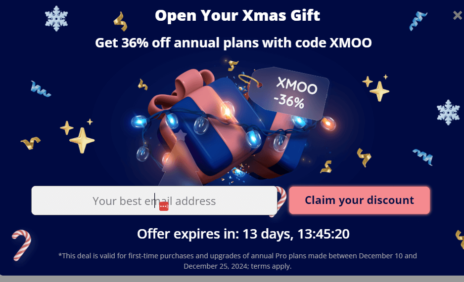 Moosend Christmas form Moosend Christmas form