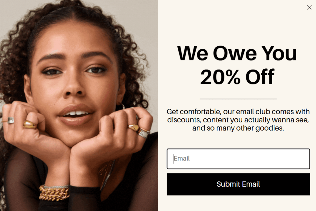 Nominal newsletter signup example Nominal newsletter signup example