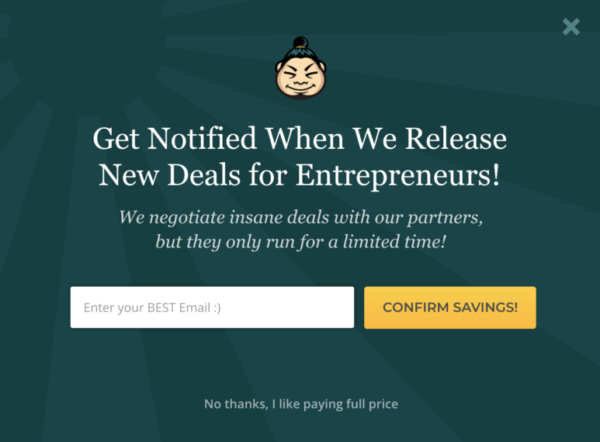 sumo email signup form