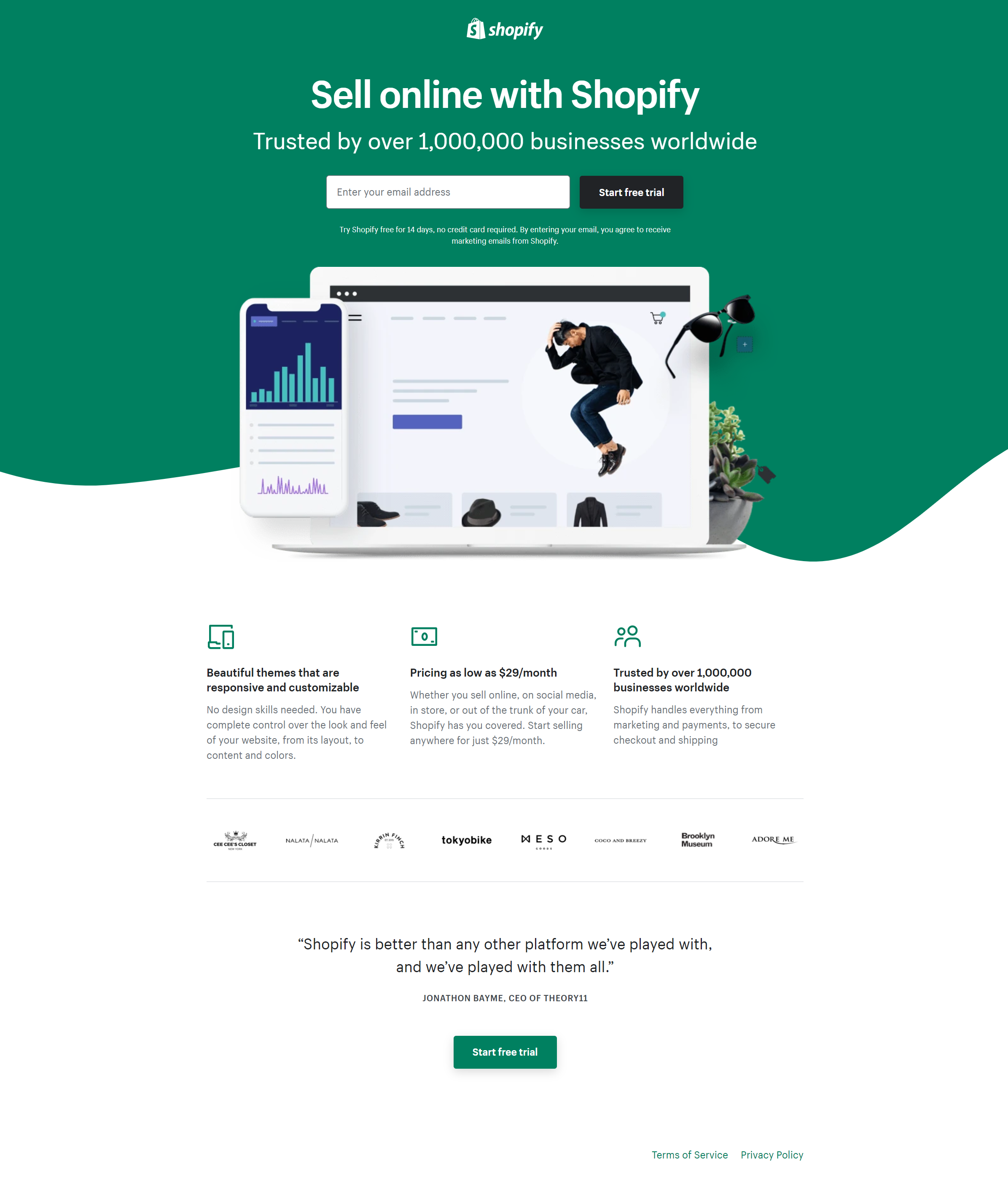 Shopify single-form landing page