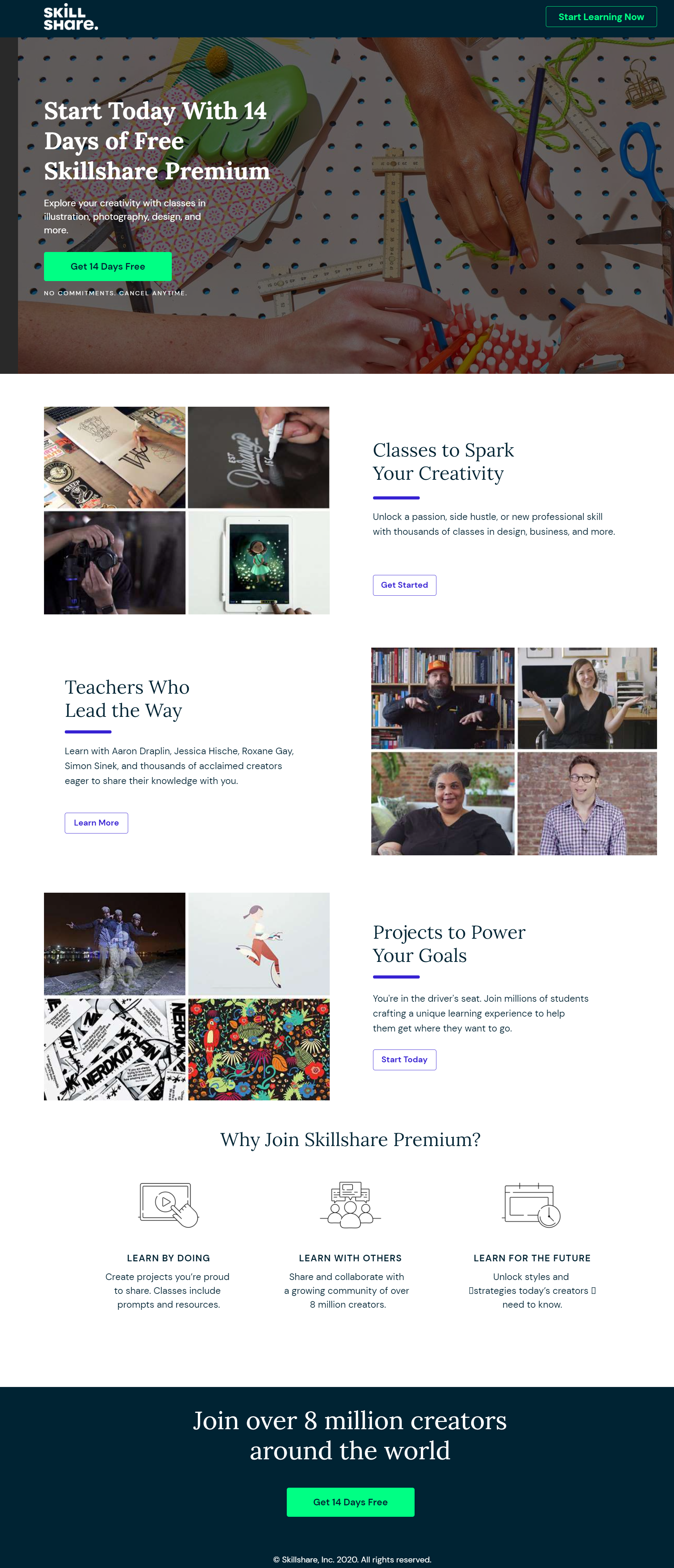 skillshare smart landing page
