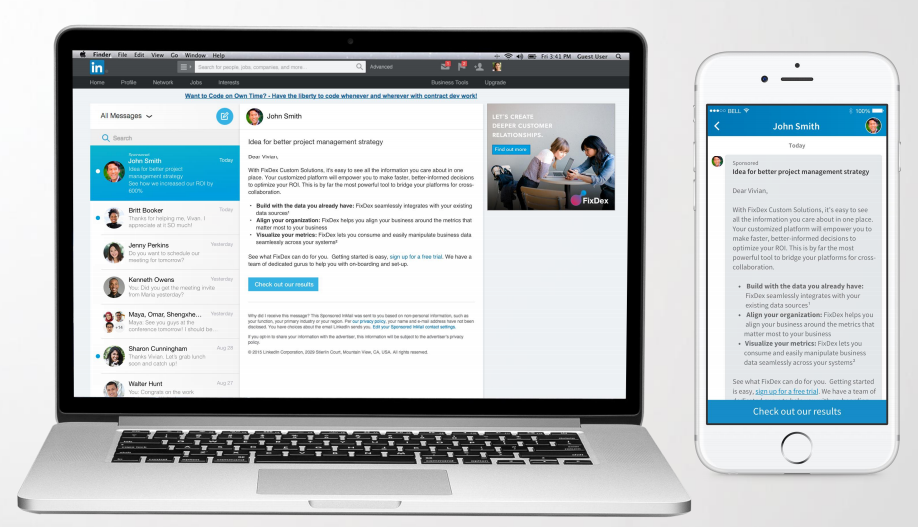 Linkedin sponsored messaging