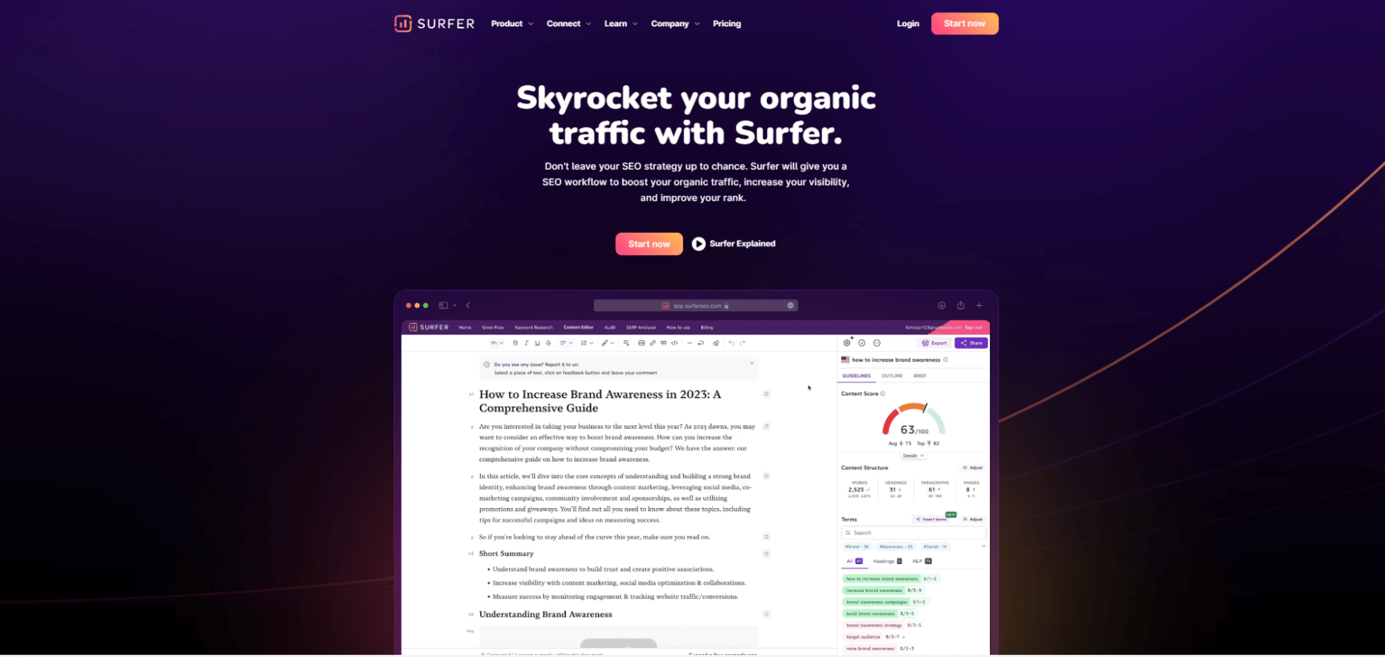 Surfer SEO AI platform