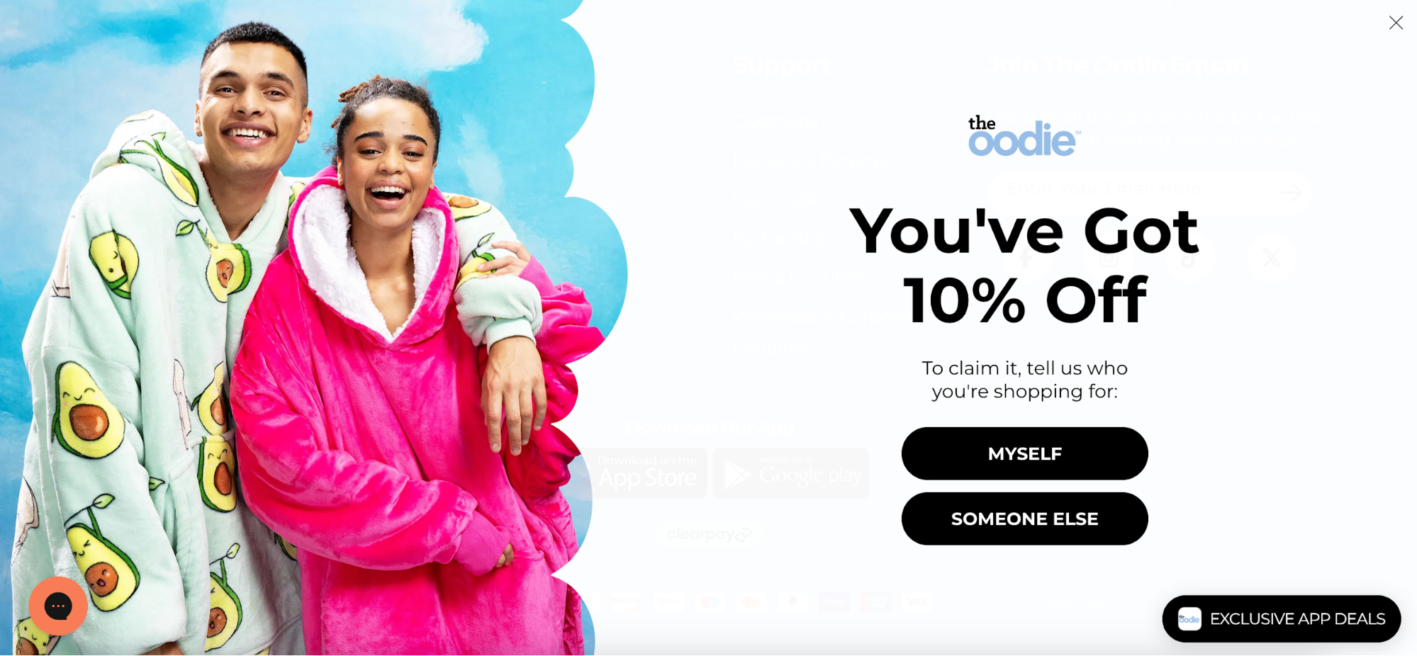 the oodie creative online form for website abandoners