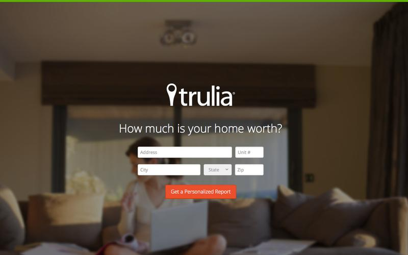 trulia real estate lead generation page design