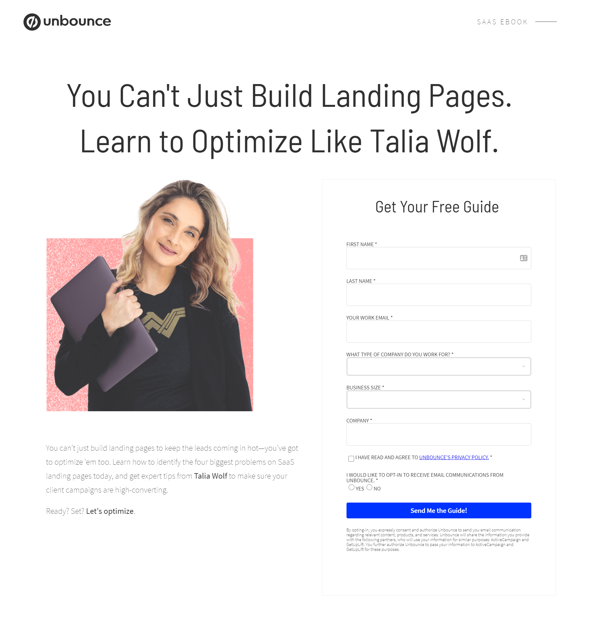unbounce ebook promo design