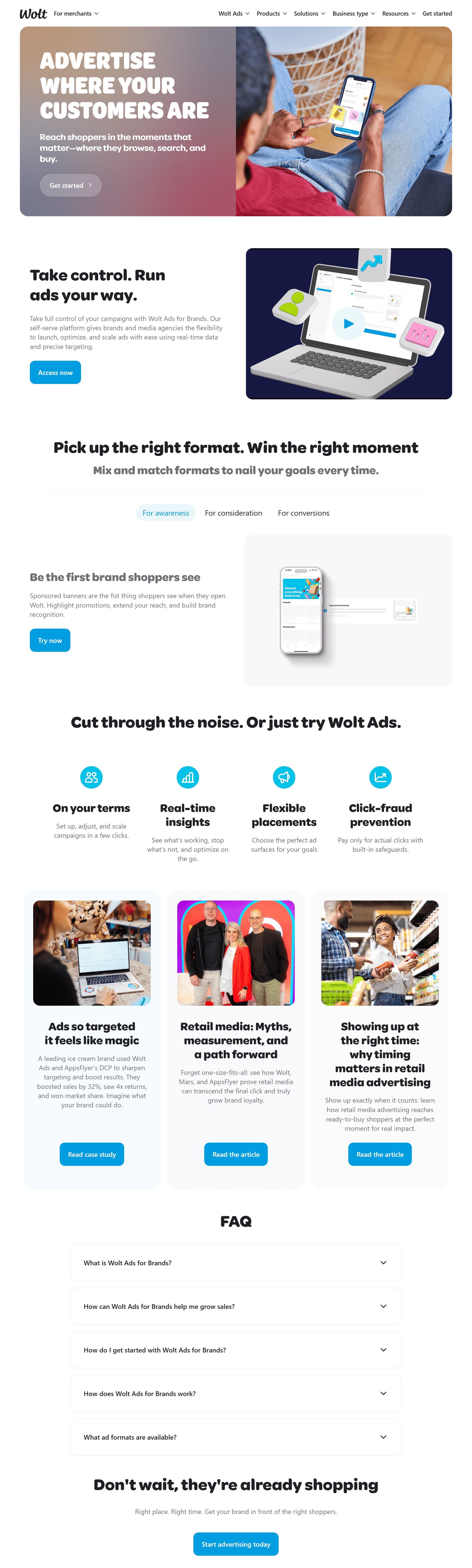 wolt saas landing page