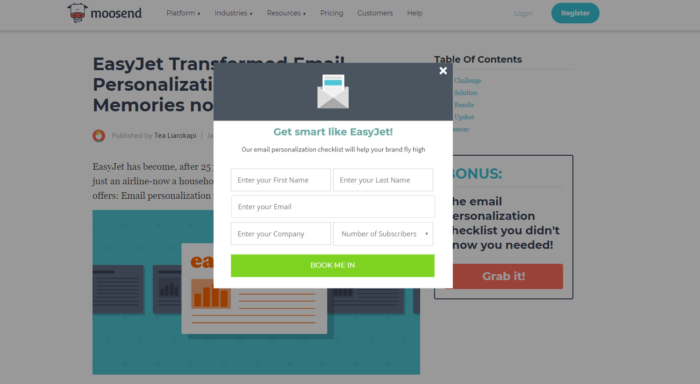 web form design moosend